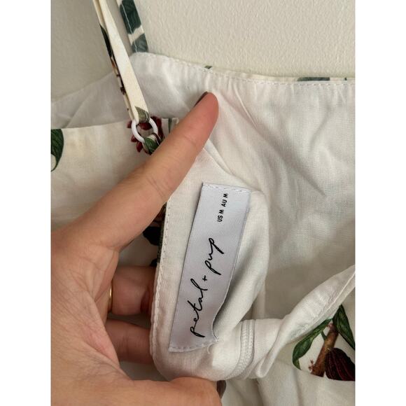 PETAL & PUP Botanique White Midi Dress Size Medium - Picture 9 of 10